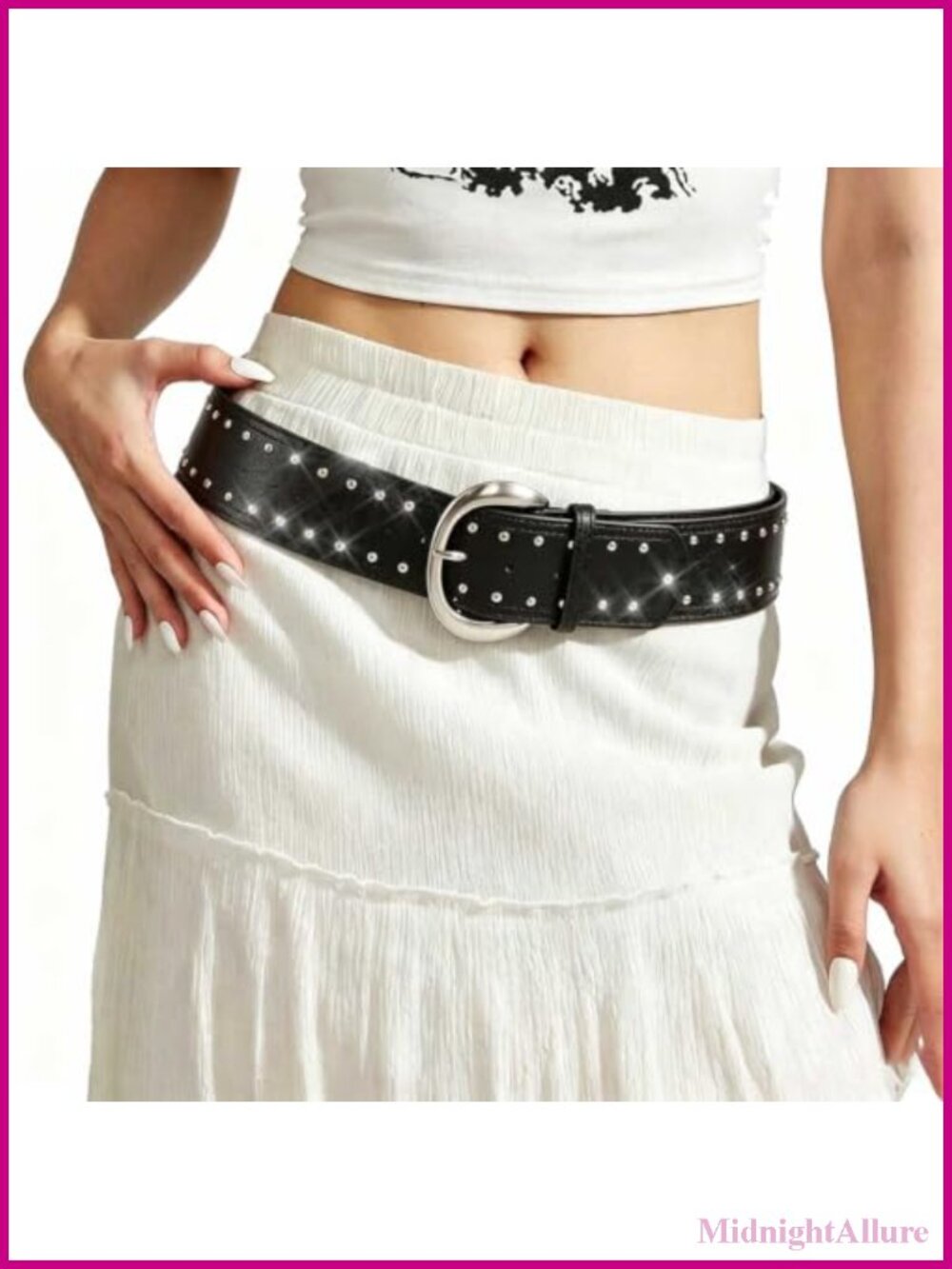 Yalice Women's Faux Leather Wide Western Belt with Metal Buckle